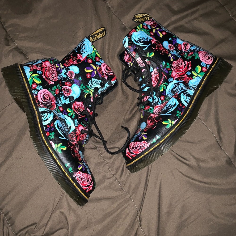 Dr. Martens 1460 Pascal Blue Roses/Roses